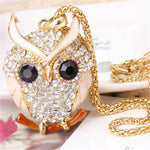 Women Sweater Chain Necklace Owl Design