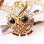 Women Sweater Chain Necklace Owl Design