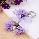 Cloth Flower Key Ring For Lady Couple Bag