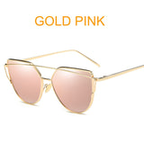 Vintage Style Rose Gold Mirror Sunglasses