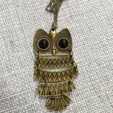 Women Sweater Chain Necklace Owl Design