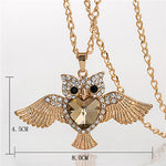 Women Sweater Chain Necklace Owl Design