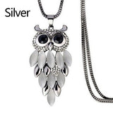 Women Sweater Chain Necklace Owl Design