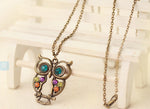 Women Sweater Chain Necklace Owl Design