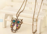 Women Sweater Chain Necklace Owl Design