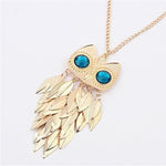 Women Sweater Chain Necklace Owl Design